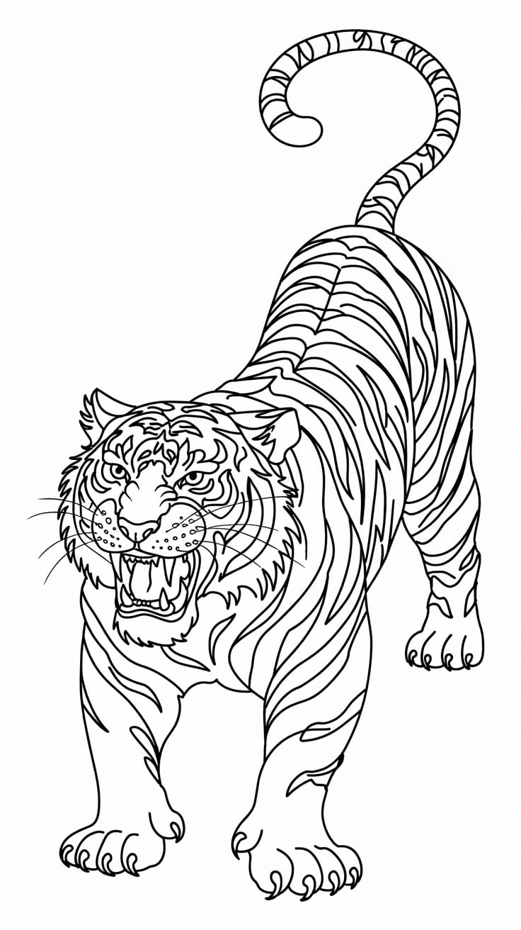 imagem de um tigre para colorir​