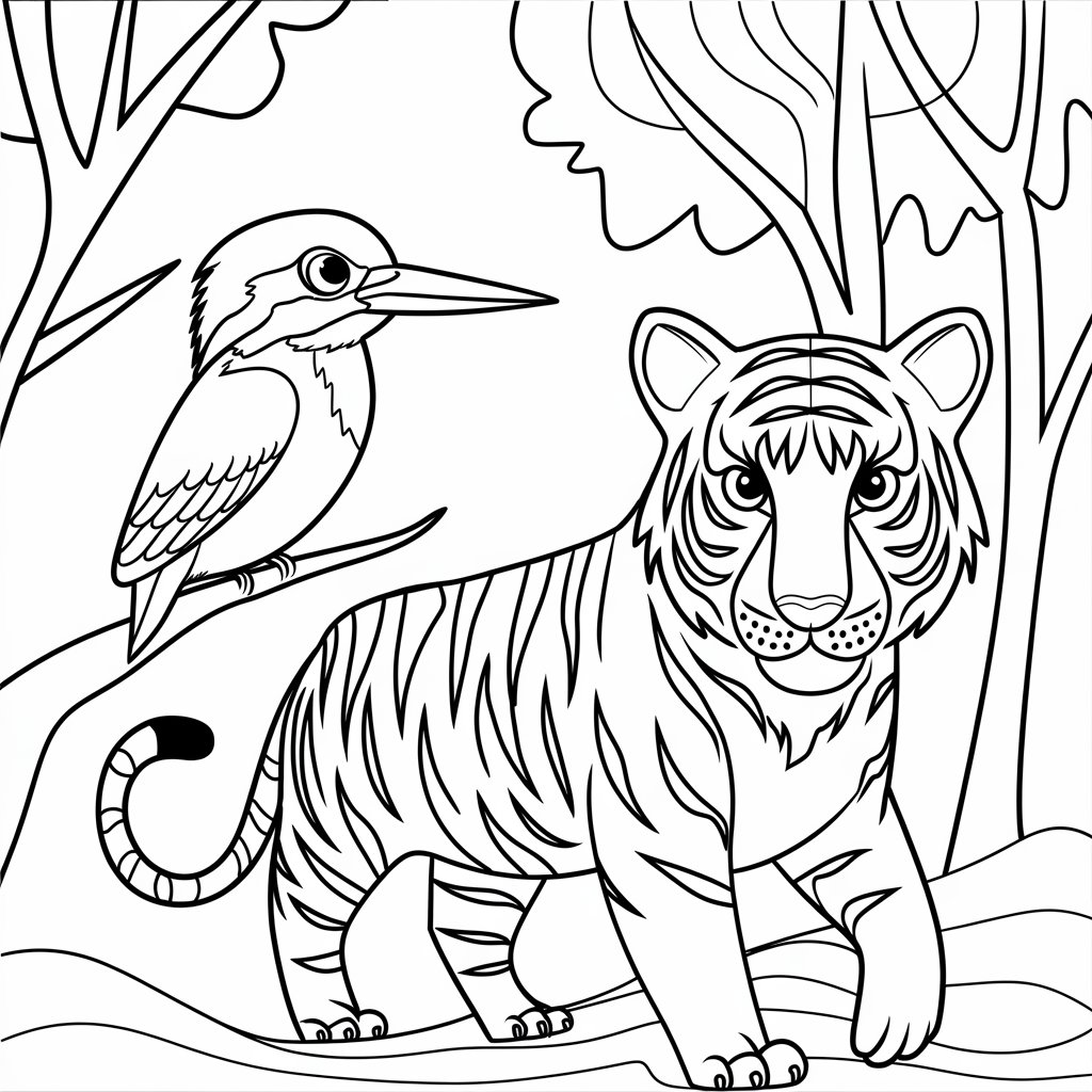desenho para colorir de tigre