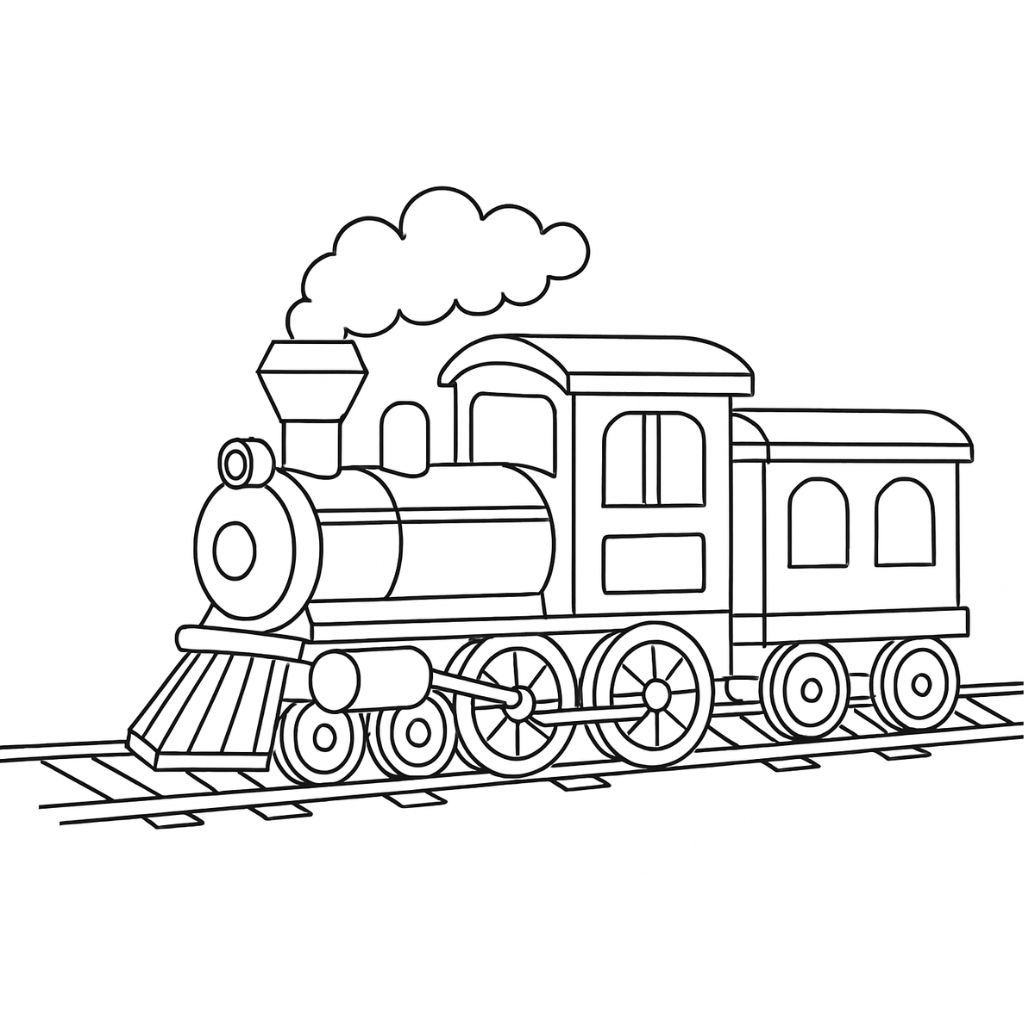 desenho de trem para colorir e imprimir
