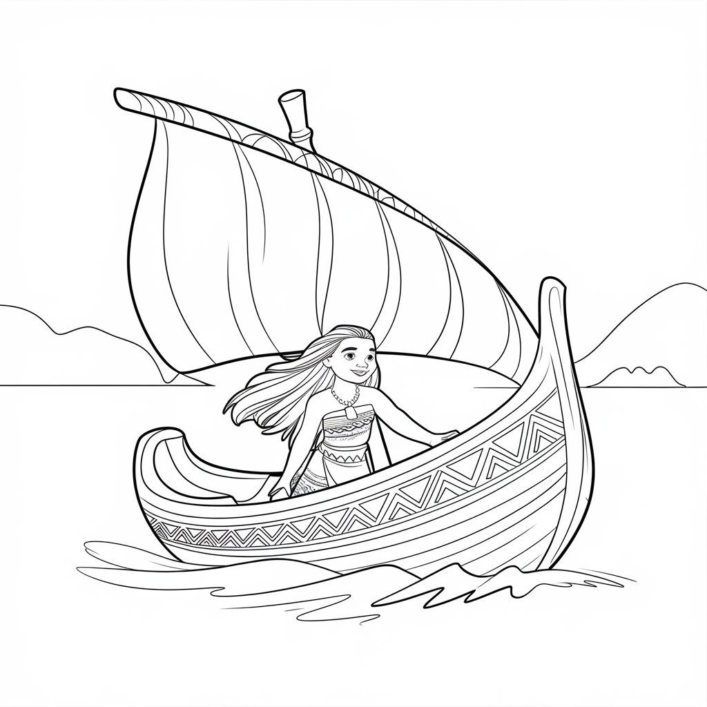 desenho moana para colorir