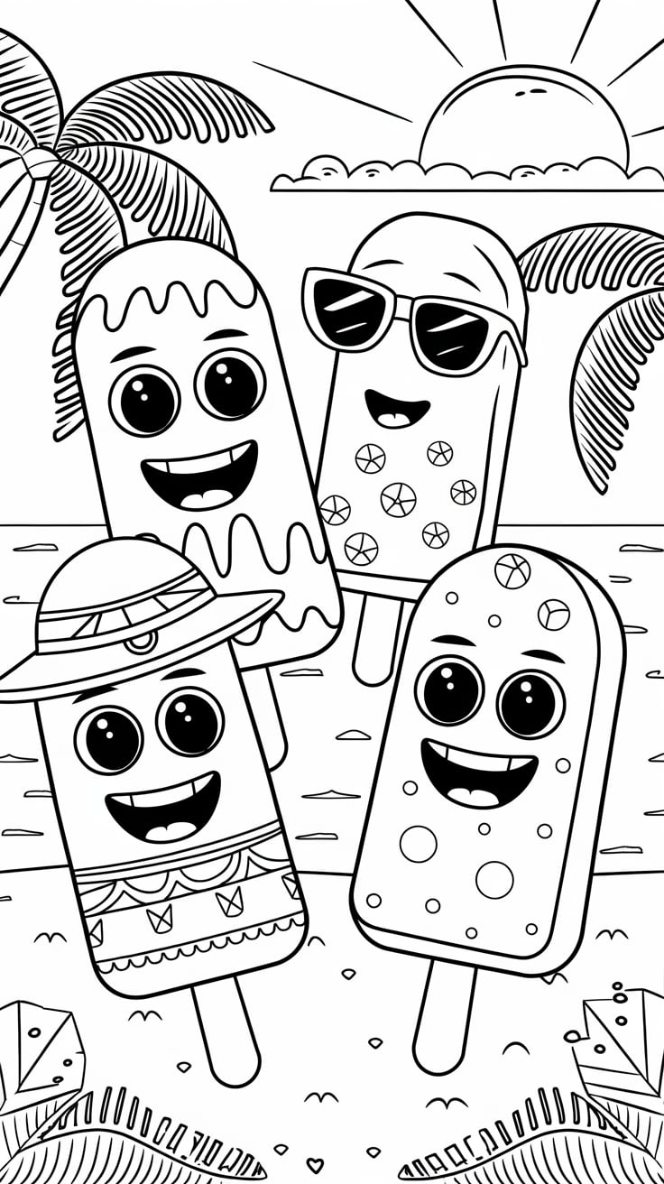 desenho para colorir verão