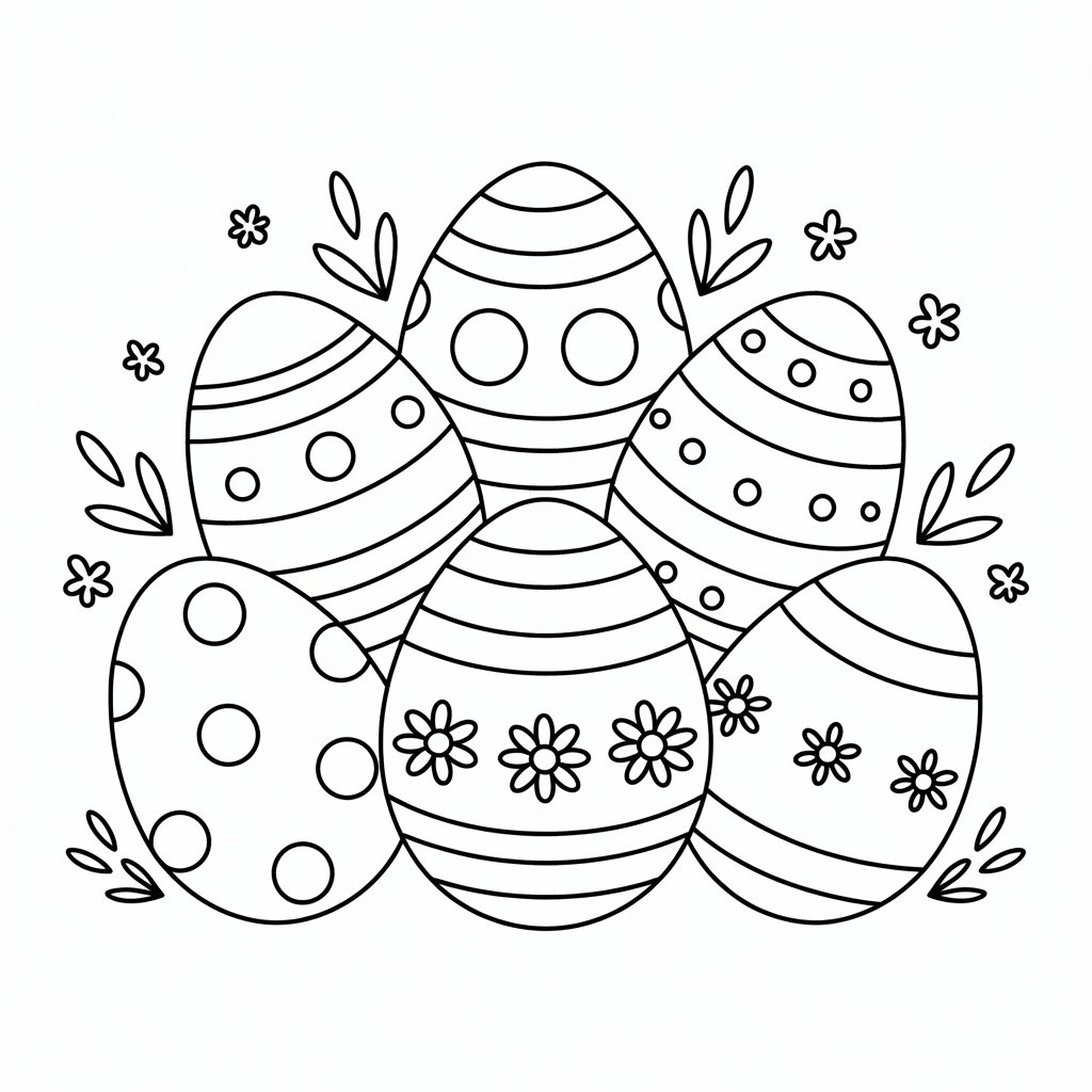 imagem de ovo de páscoa para colorir