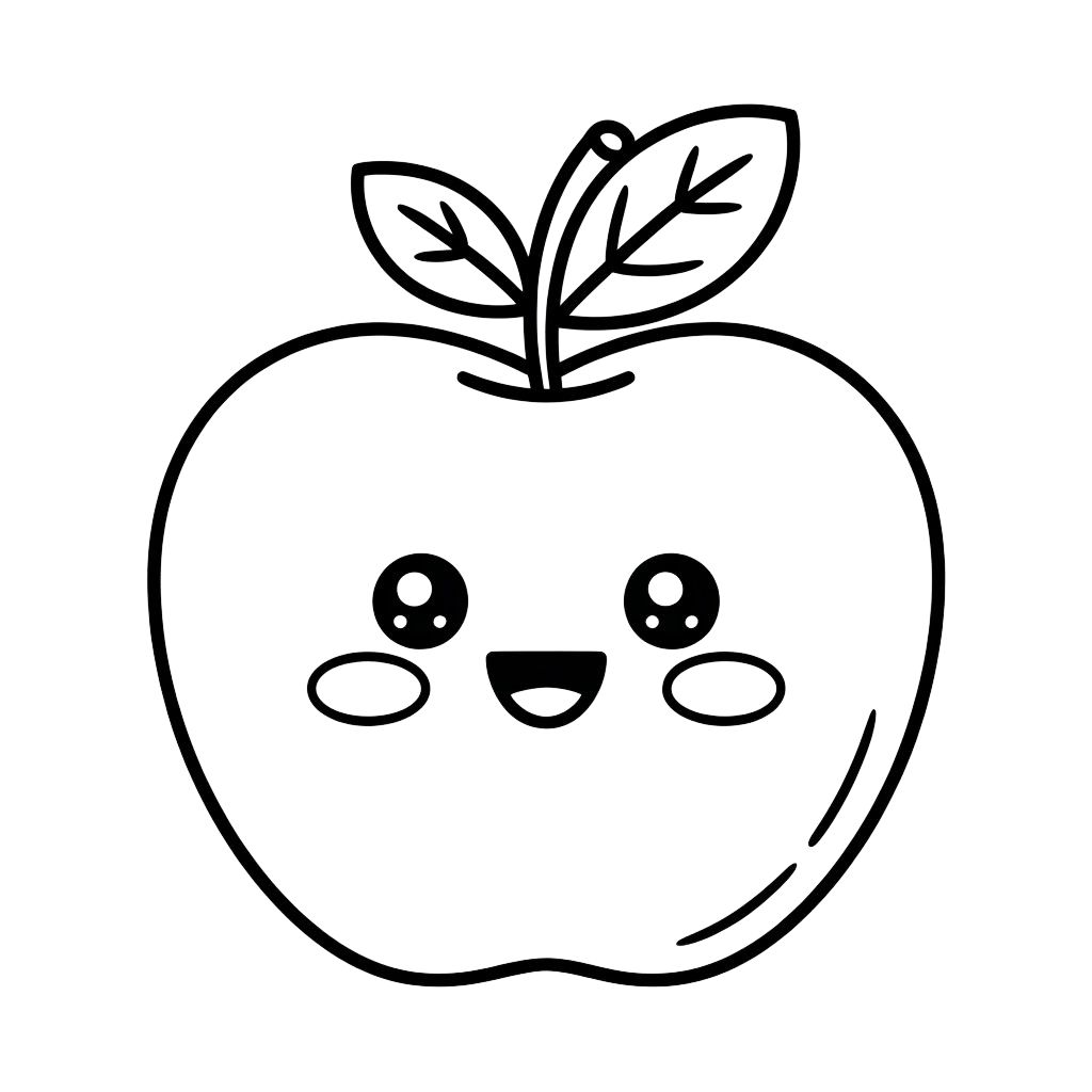 figura de maçã para colorir