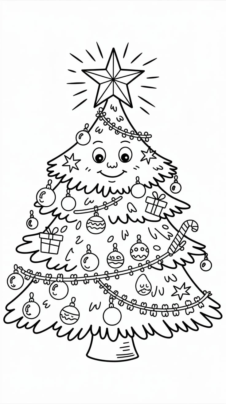 desenho arvore de natal para colorir