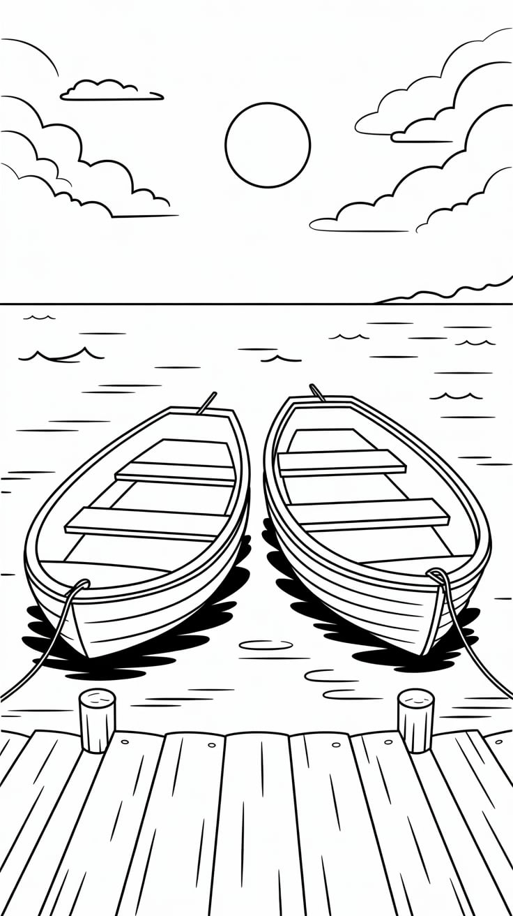 barco a vela desenho para colorir