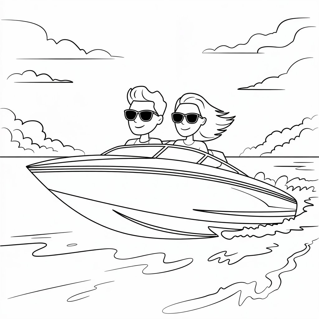 desenho de um barco para colorir