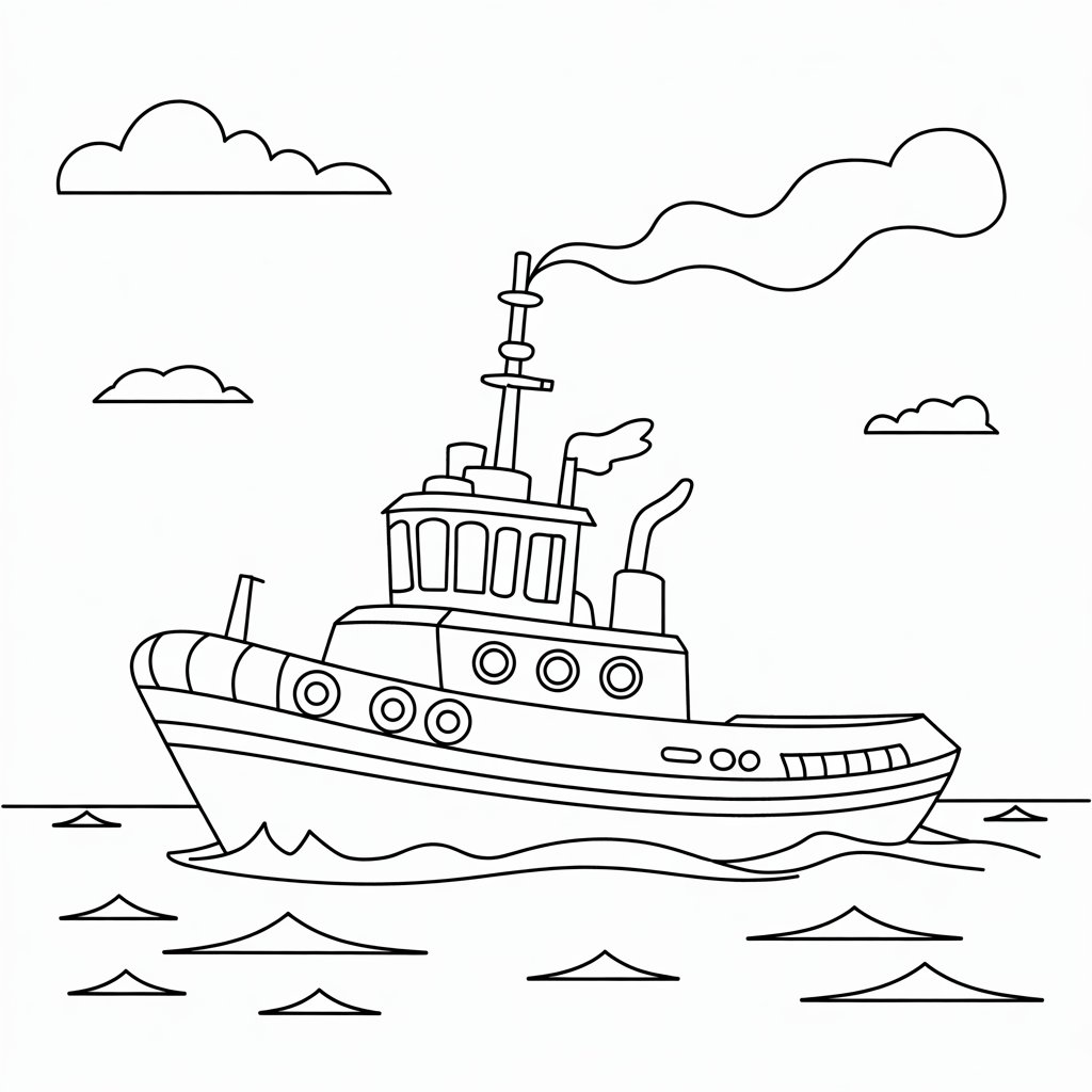 desenho barco para colorir