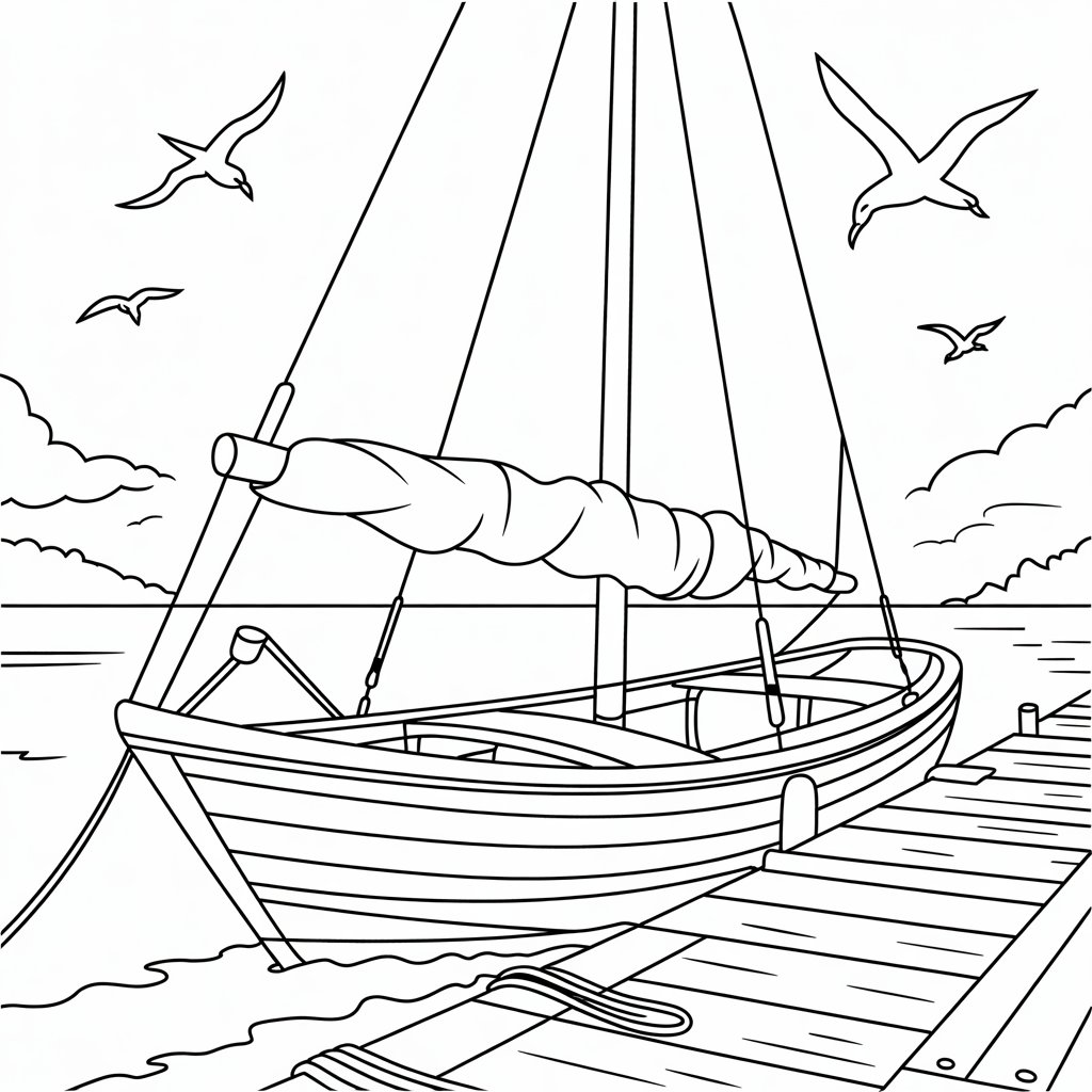 desenhos de barco para colorir