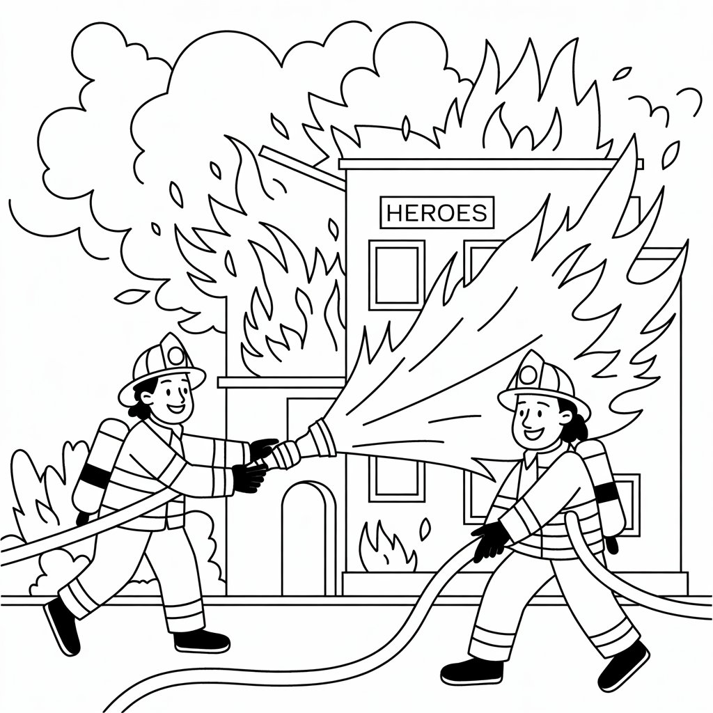 desenho de bombeiros para colorir