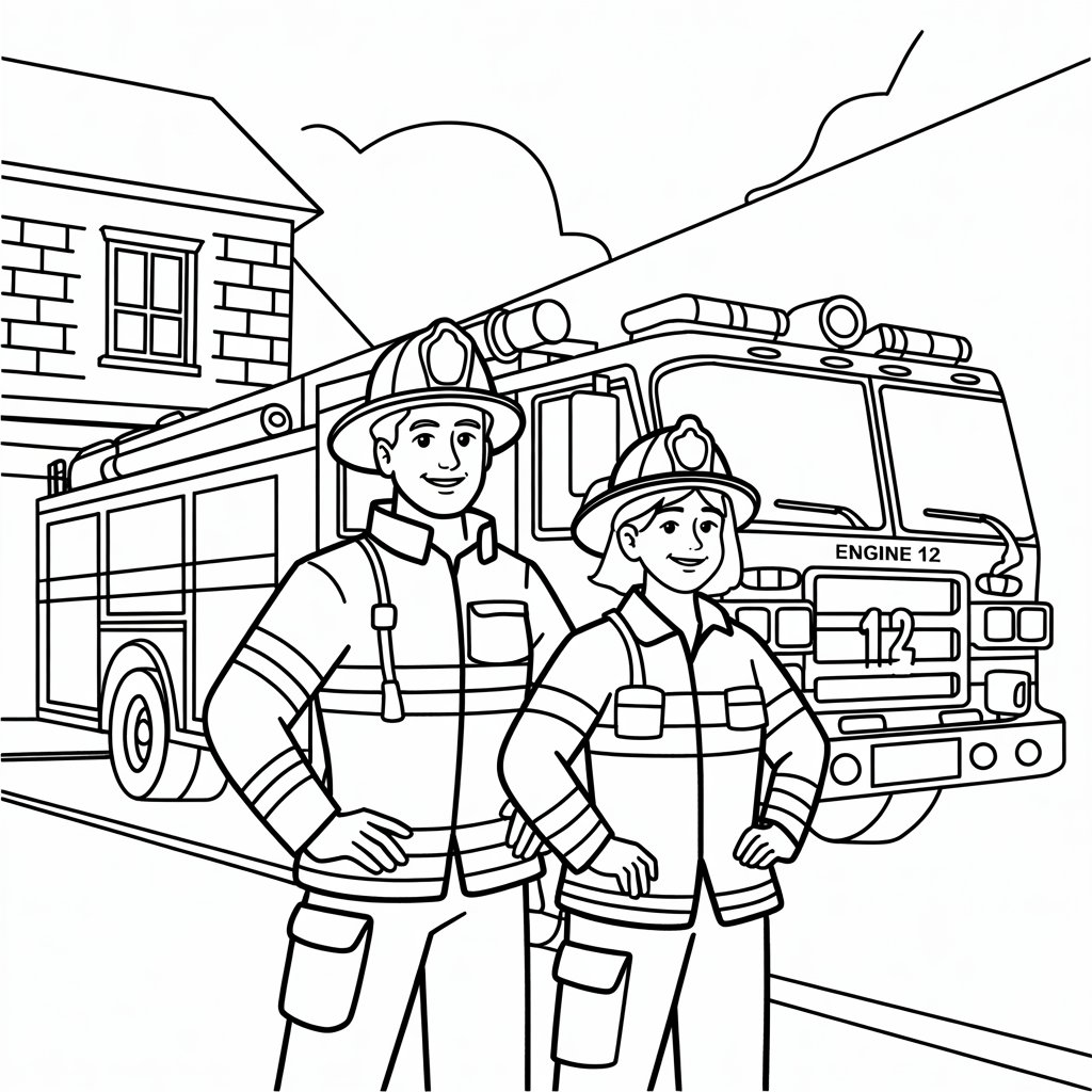 desenhos para colorir caminhão de bombeiro