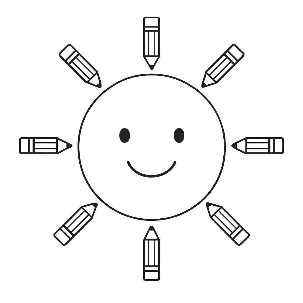sol desenho para colorir