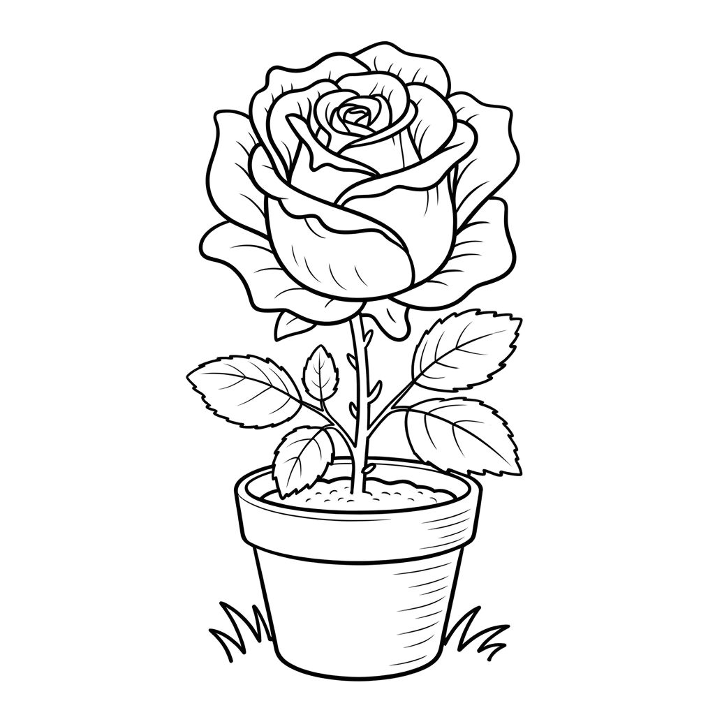 desenho de rosas para colorir