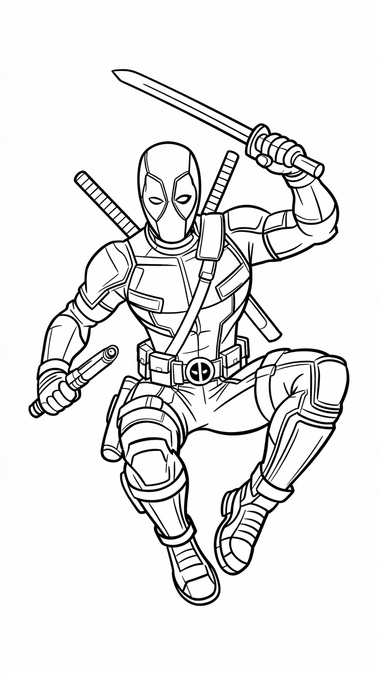 desenho para colorir do deadpool