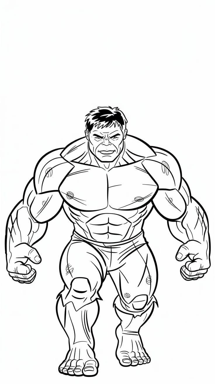 desenho para colorir e imprimir hulk