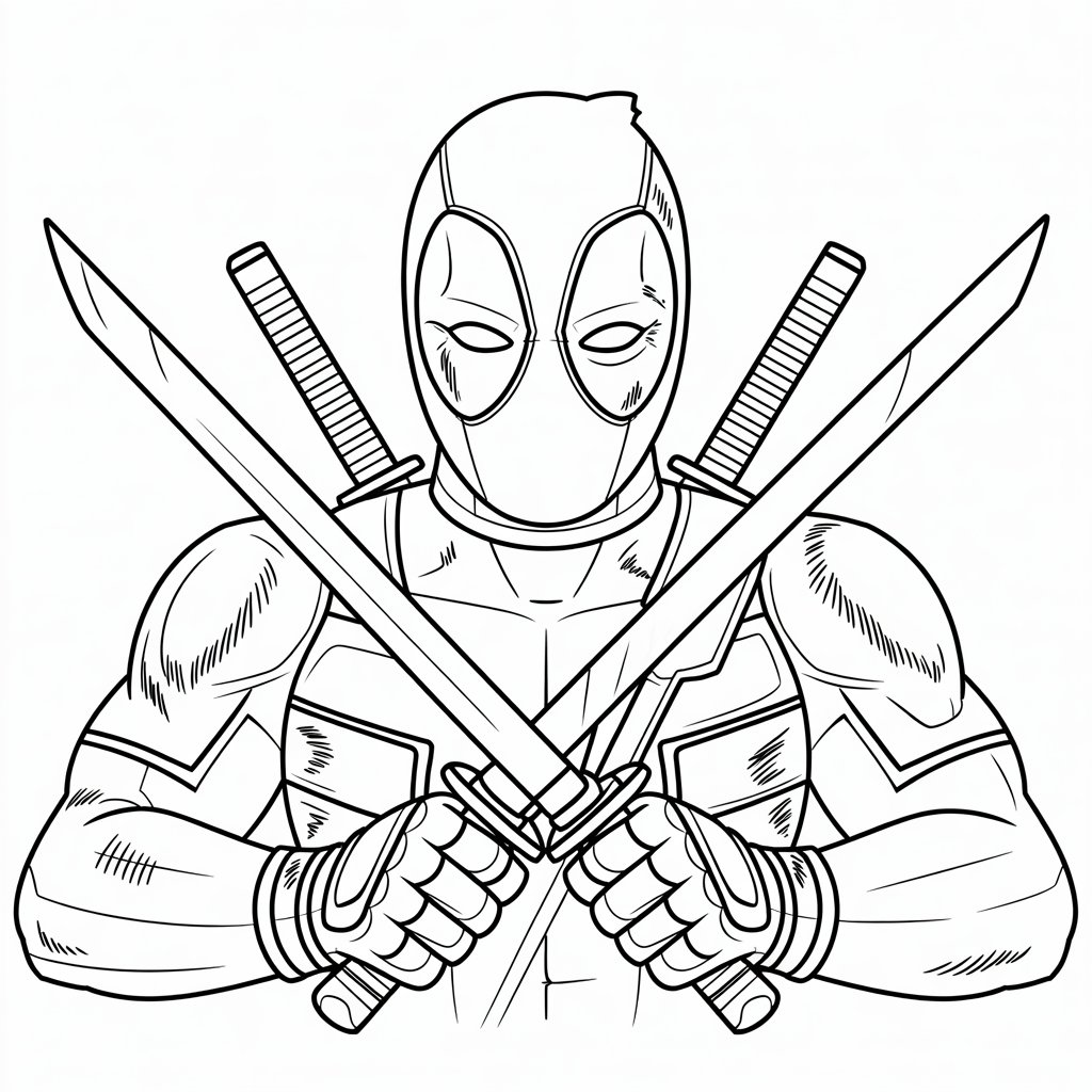 deadpool desenho para colorir