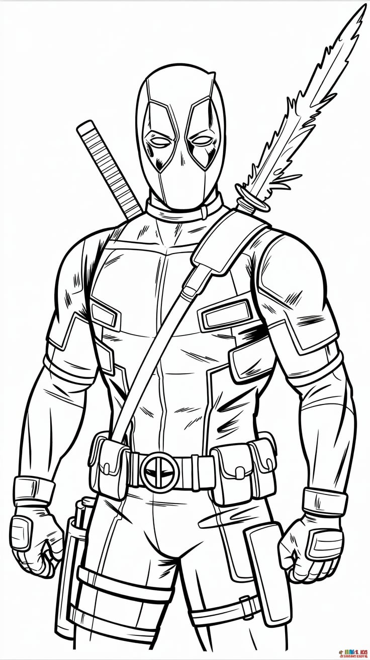 desenho para colorir deadpool e wolverine