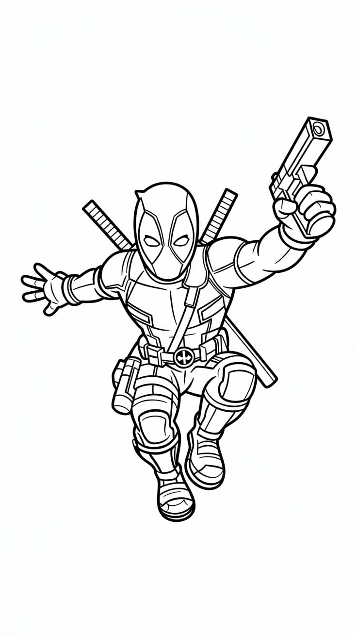 deadpool para colorir