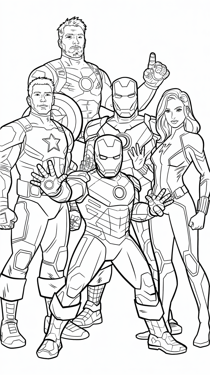 desenho para colorir super heróis marvel