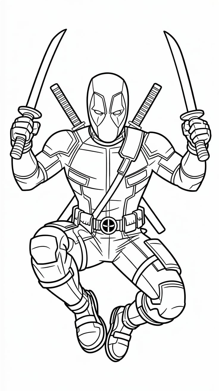 deadpool para colorir e imprimir