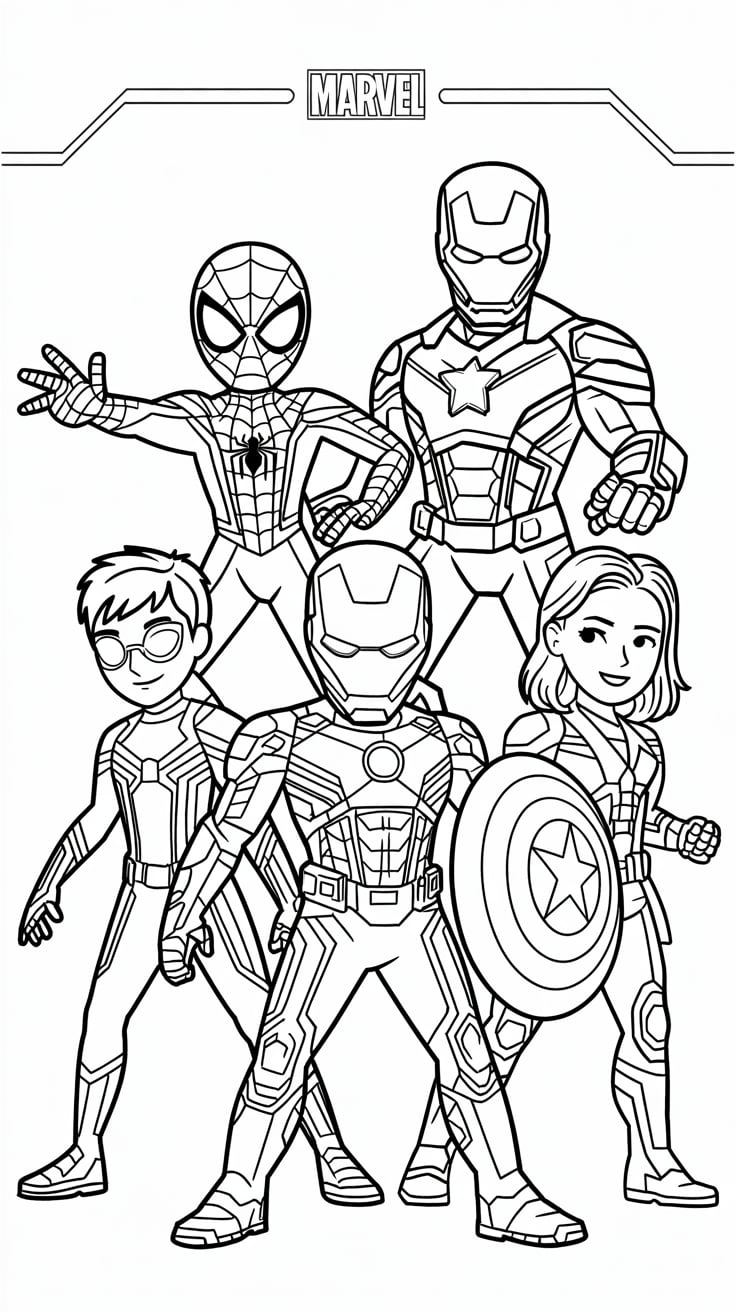 marvel desenho para colorir