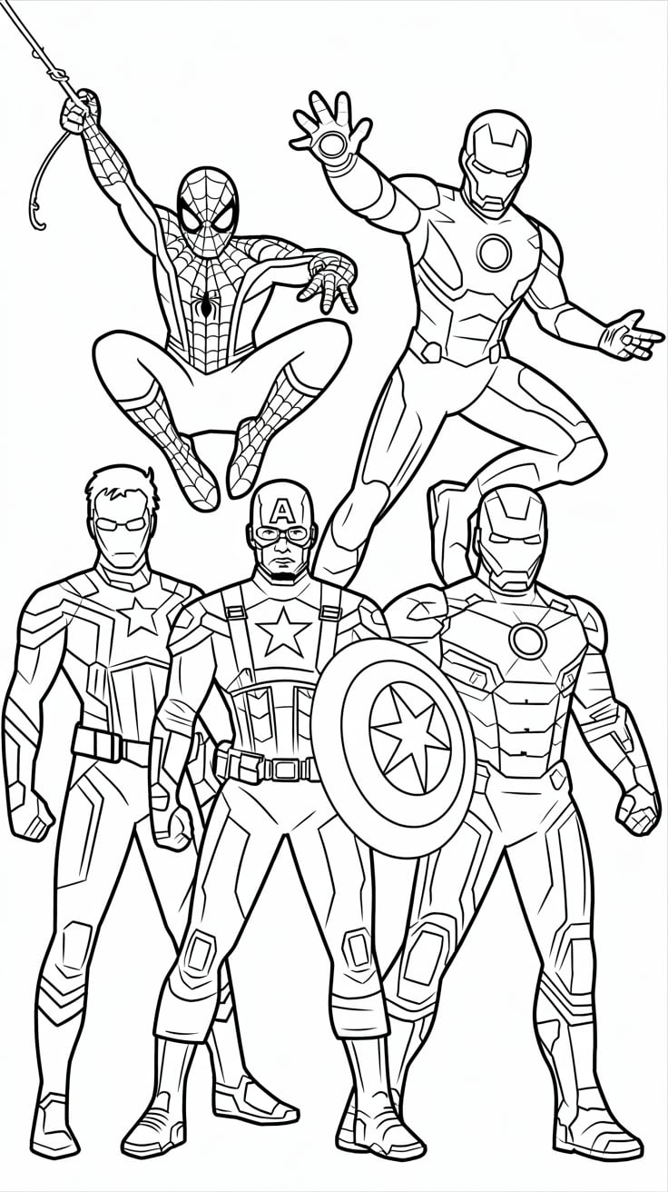 marvel desenhos para colorir