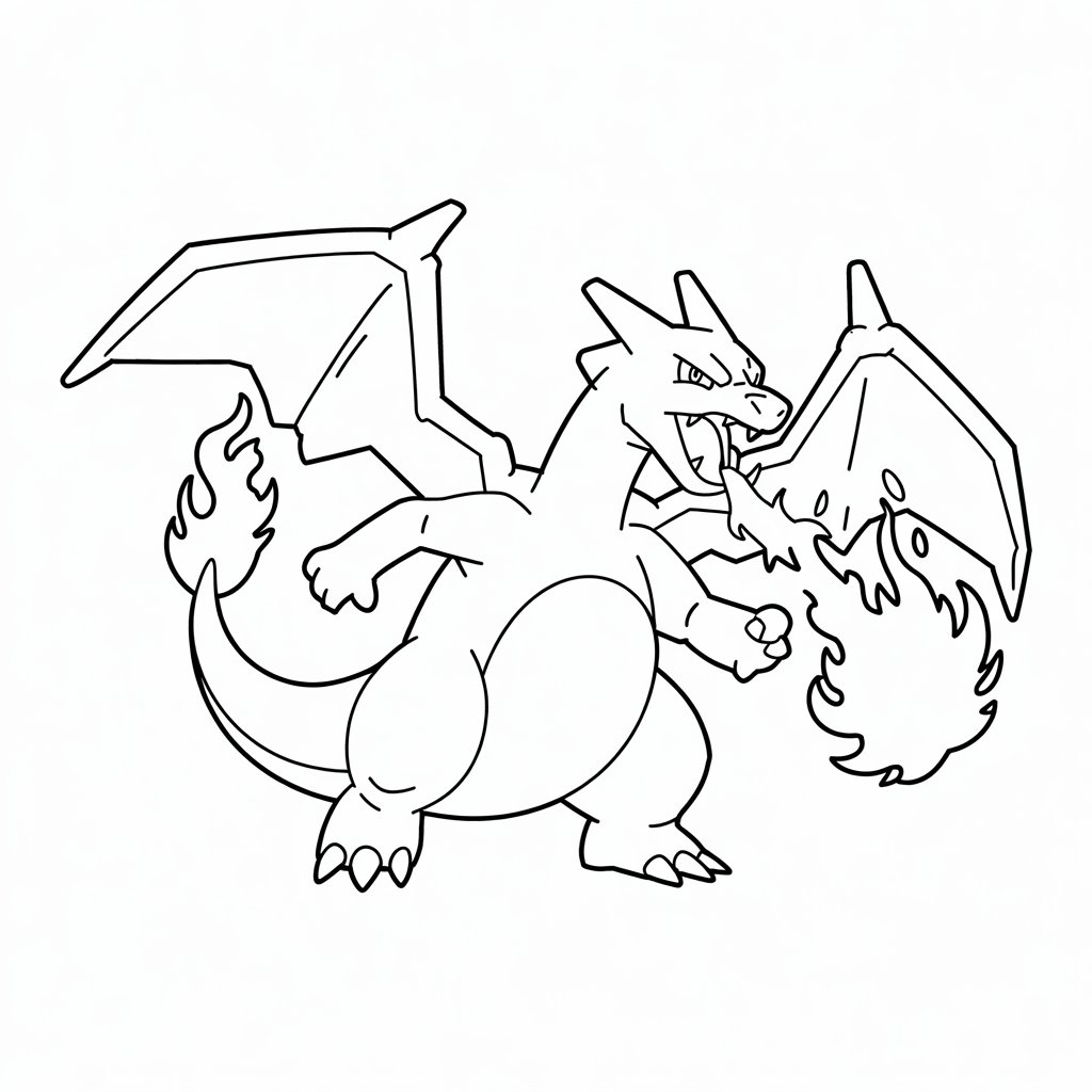 mega charizard para colorir