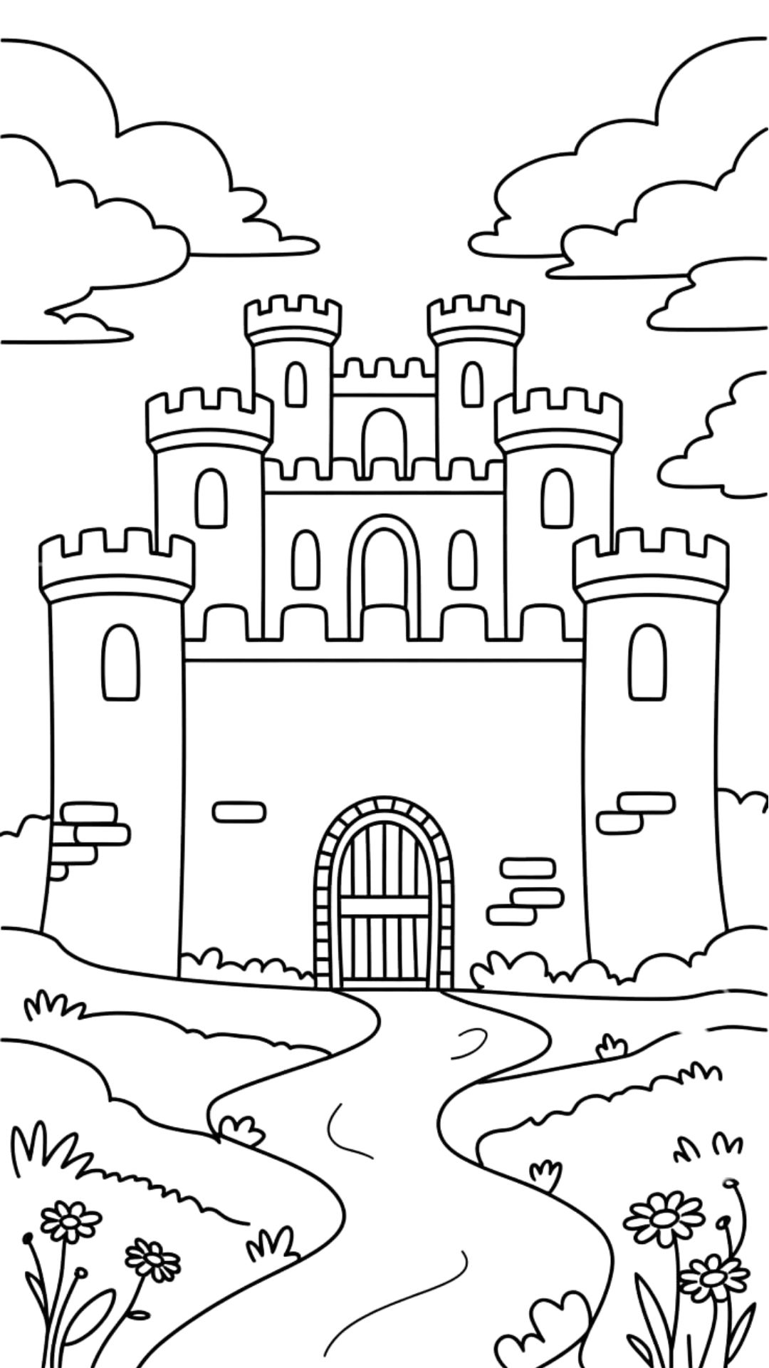 desenho de castelos para colorir