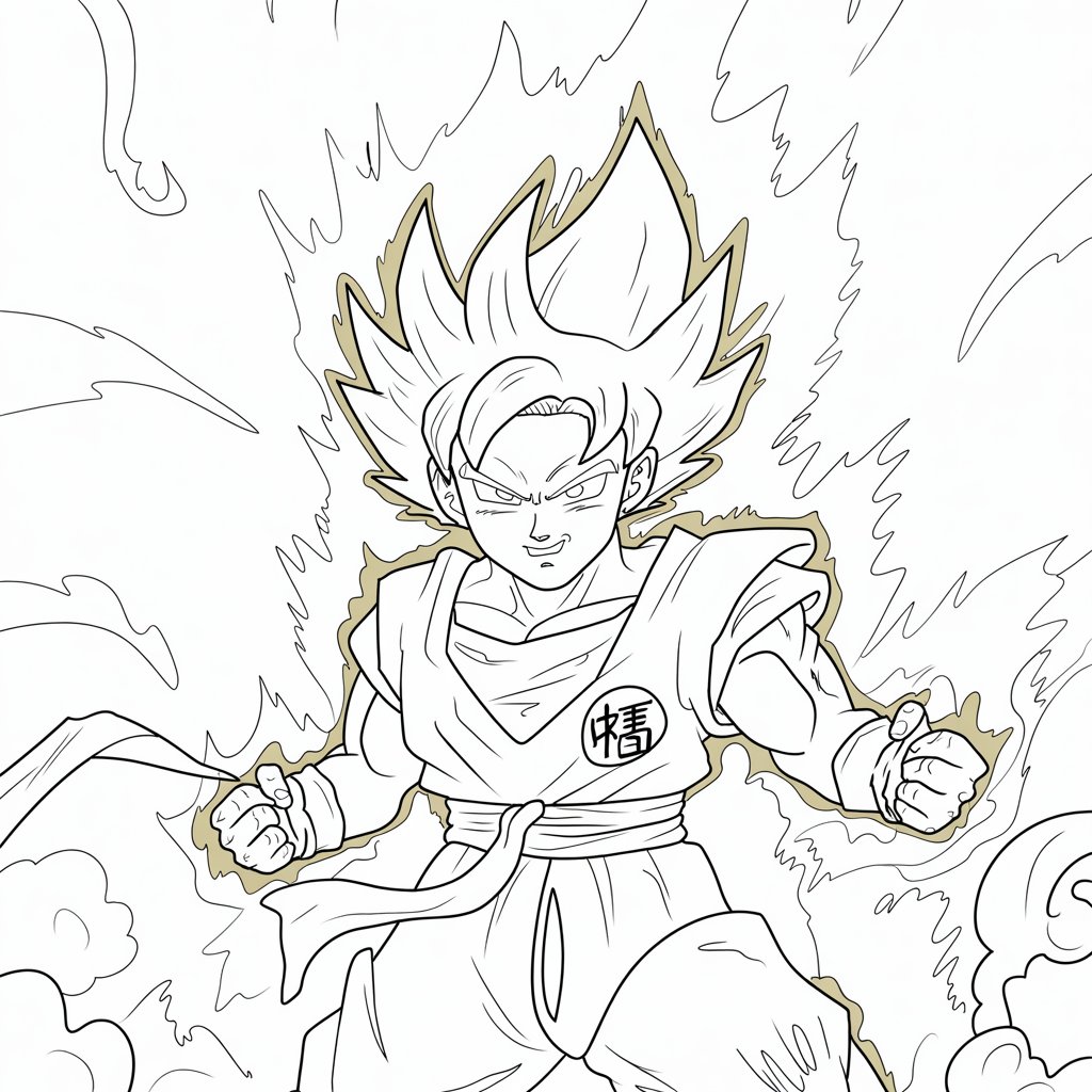 goku para colorir e imprimir