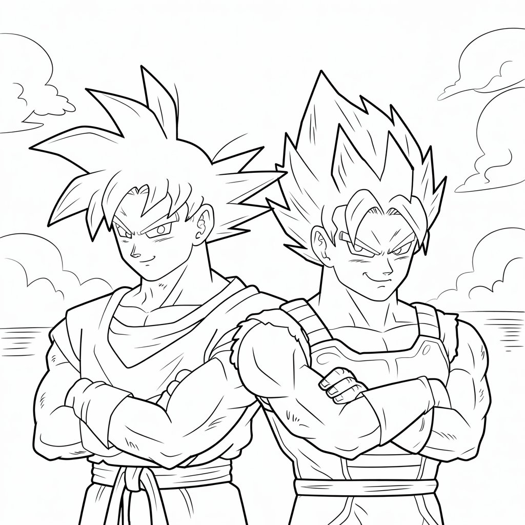 goku e vegeta para colorir