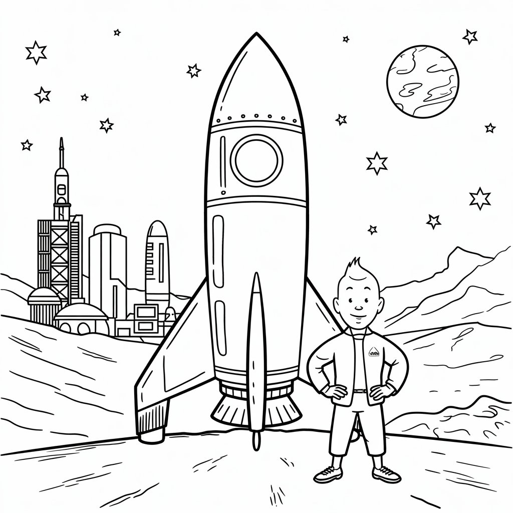 foguete desenho colorido