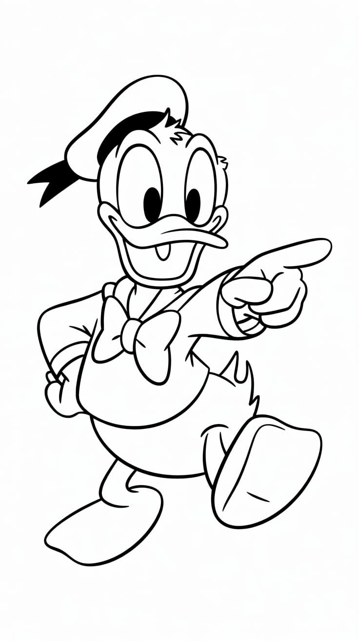 pato donald para colorir