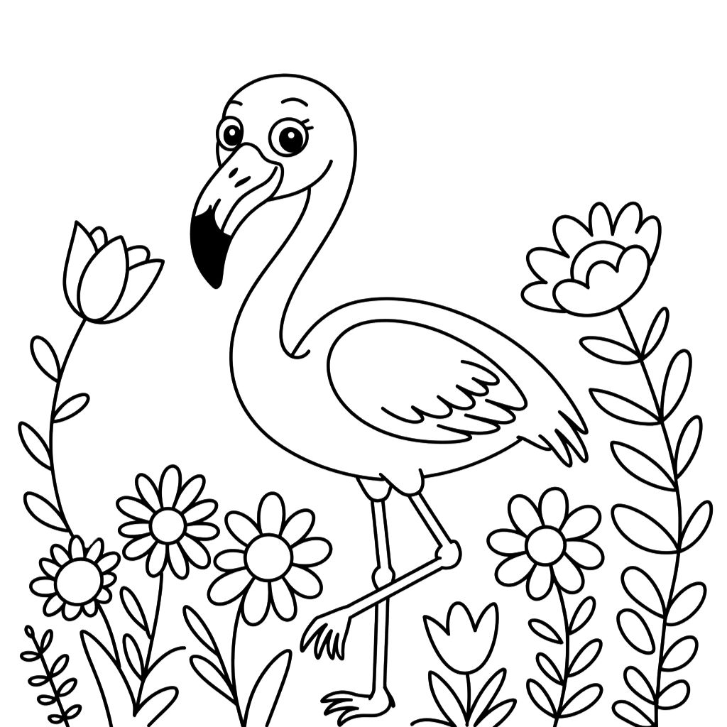 desenho do flamingo para colorir