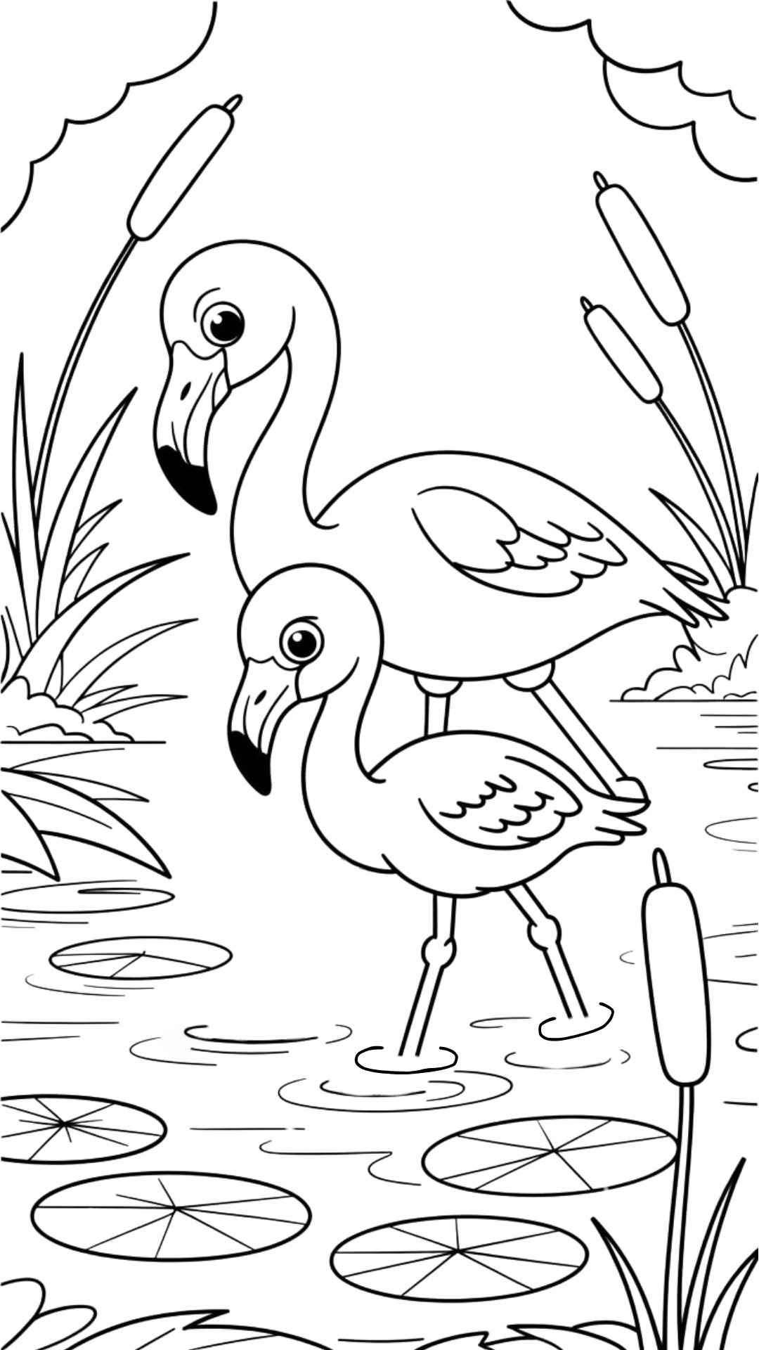 desenhos de flamingos para imprimir e colorir
