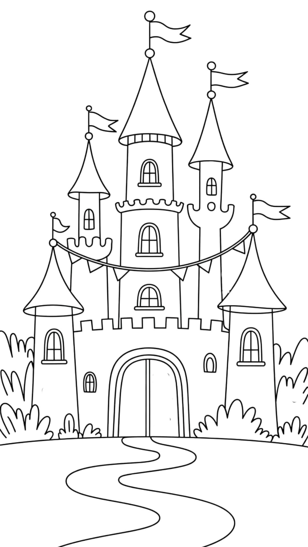 desenho de um castelo para colorir