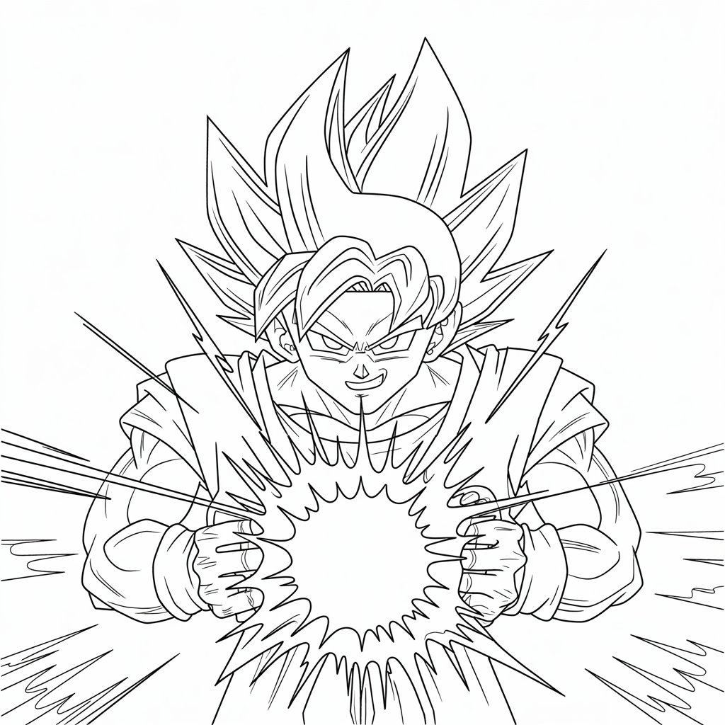 goku instinto superior para colorir