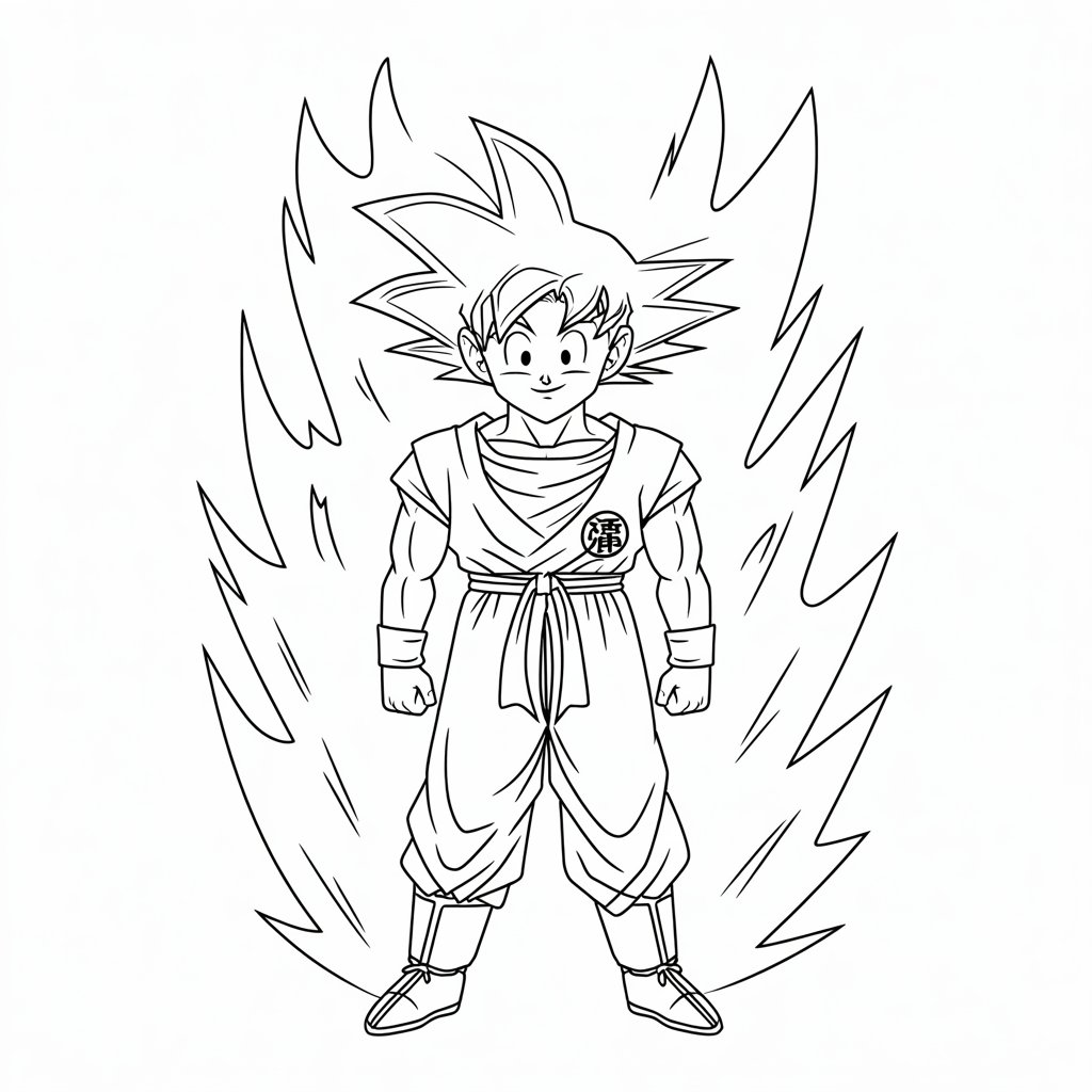 desenho goku para colorir