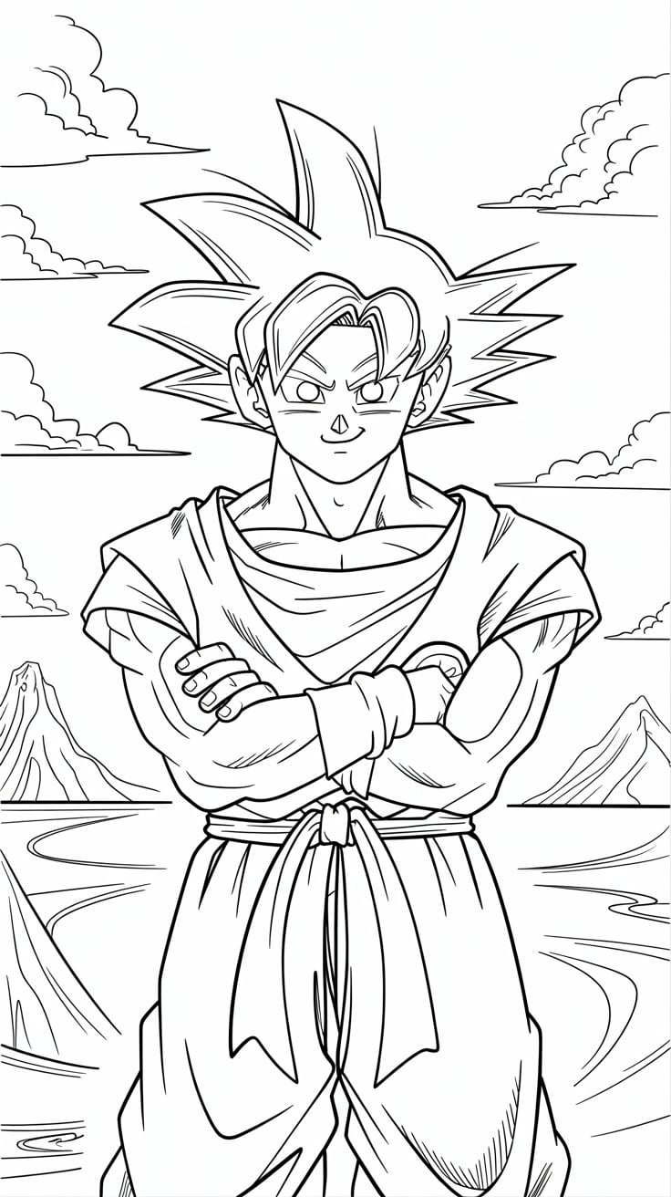 desenhos do goku para colorir e imprimir