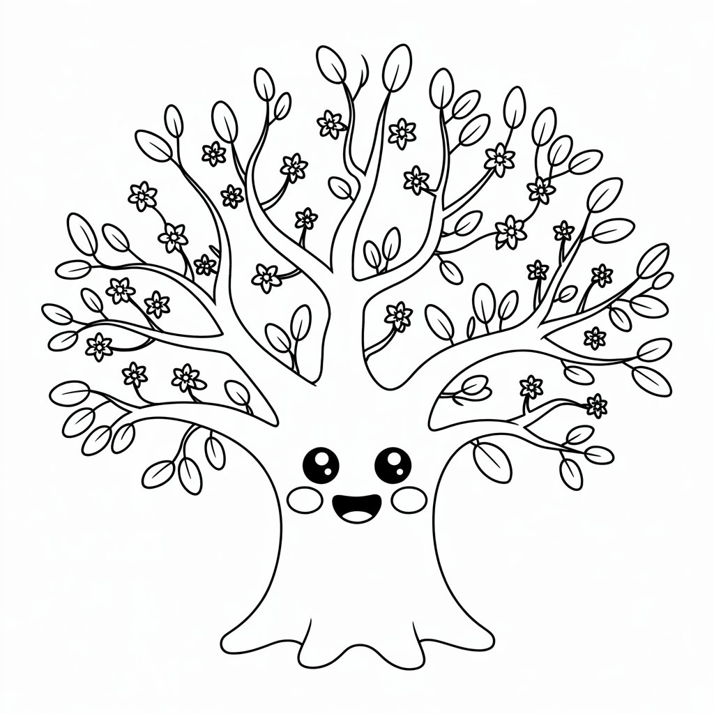 arvore desenho para colorir