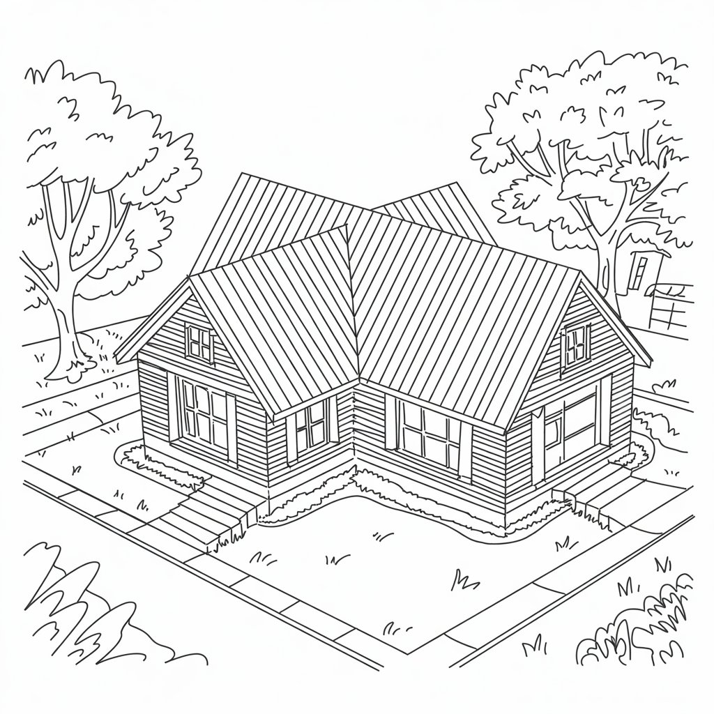 casa desenho para colorir