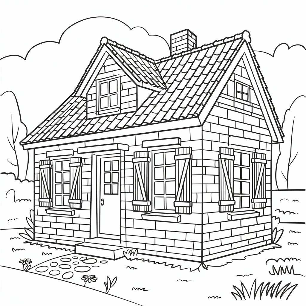 desenho casa colorir