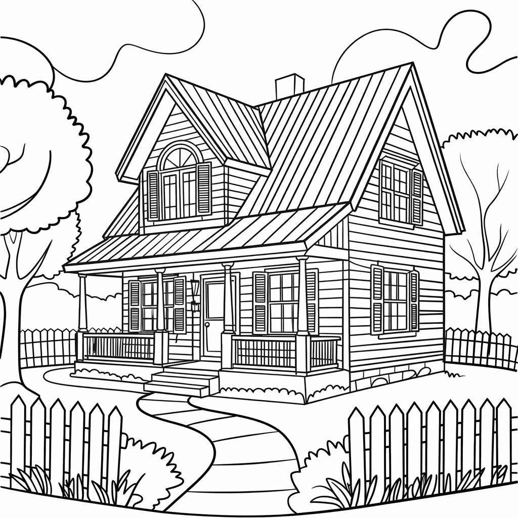 desenhos de casas para colorir e pintar