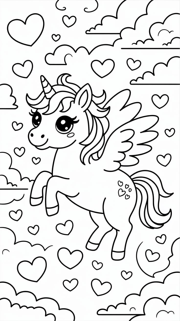 desenhos unicórnio para imprimir e colorir