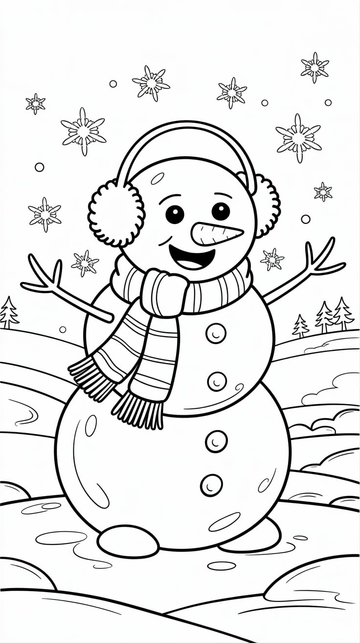 colorir boneco de neve