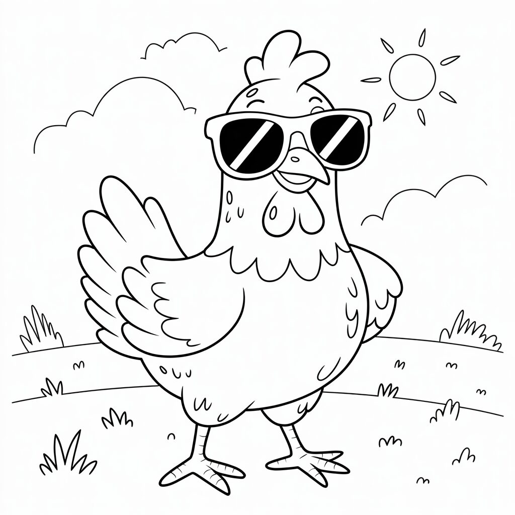 desenho de frango para colorir