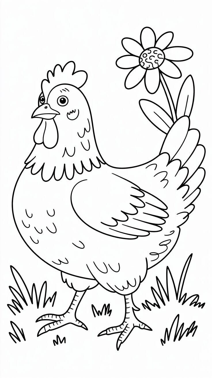 desenho para colorir de frango