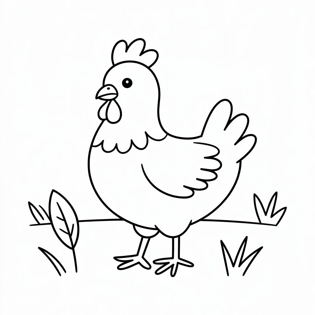 frango desenho para colorir