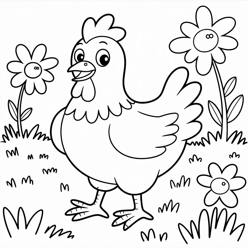desenhos para colorir de frango