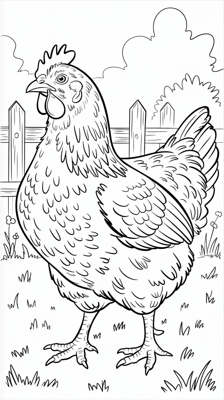 desenho do frango para colorir