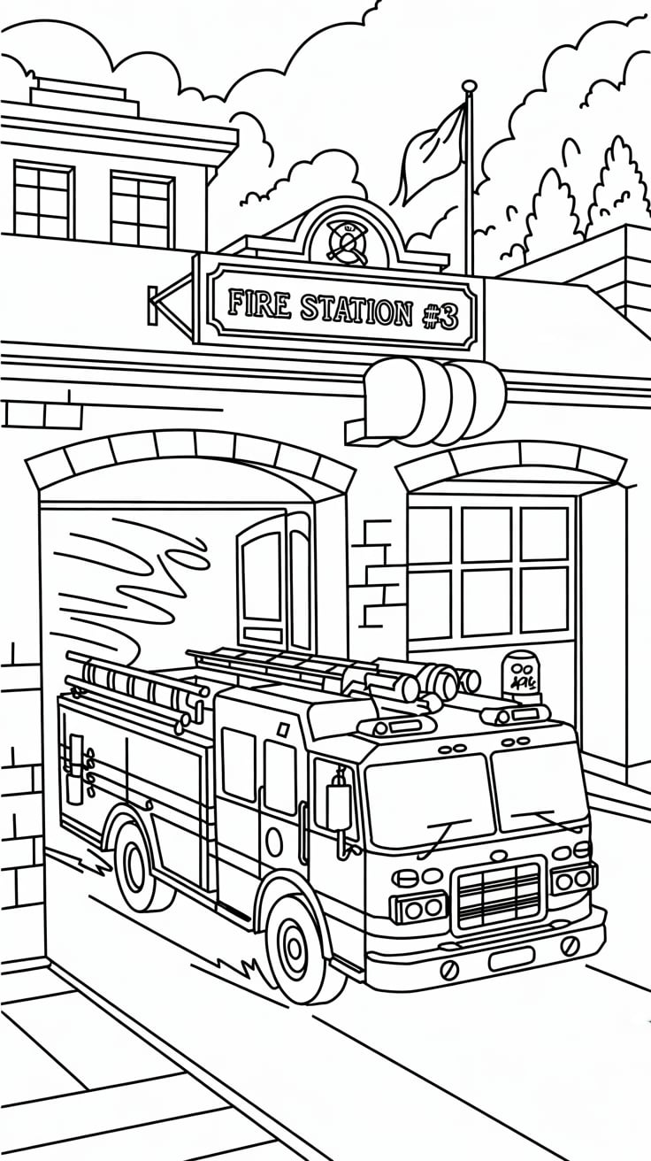 desenhos de bombeiros para colorir