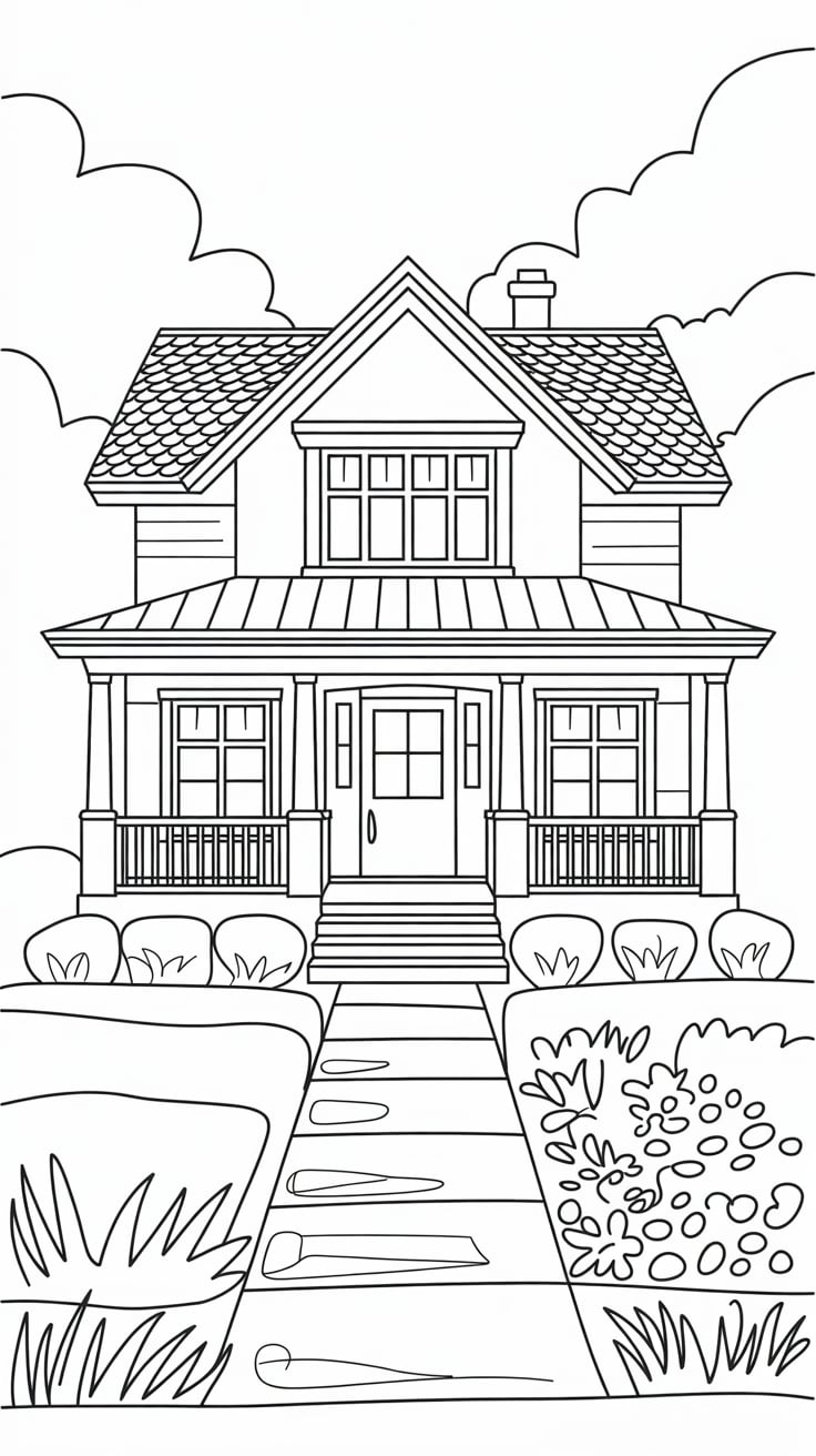 desenho para colorir casas